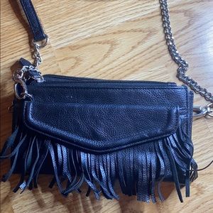 Long chain strapped fringe wallet bag🖤🤍